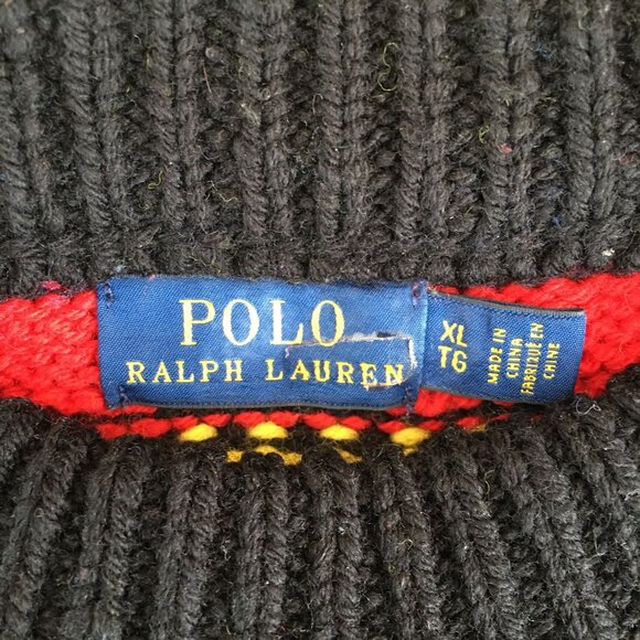 Polo Ralph Lauren Fair Isle Wool Cashmere Blend Sweater Women’s XL Multicolor - Picture 9 of 11